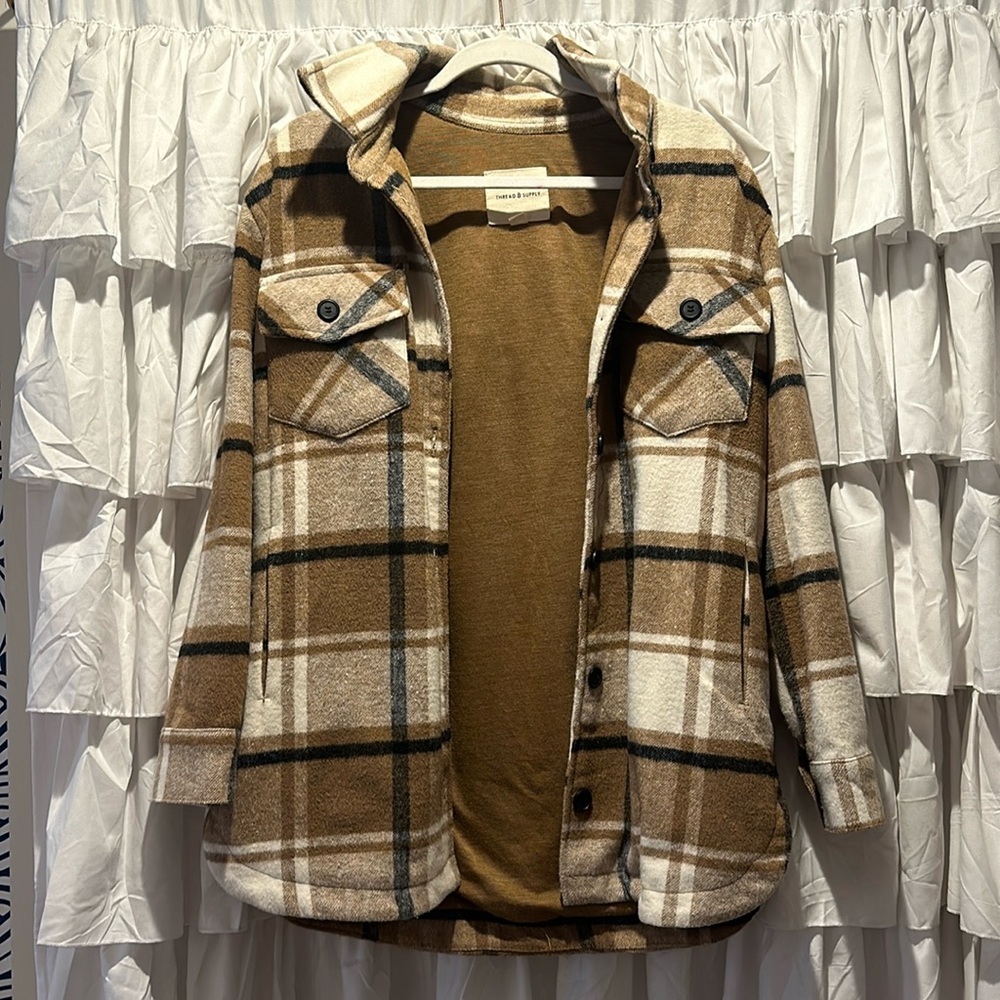 Plaid tshirt jacket